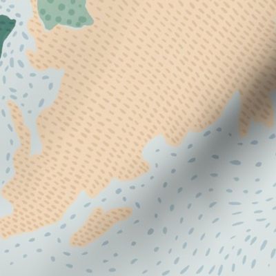 Cartography - World Map Boho Textured Gender Neutral