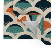 Blue and Orange Art Deco Bows - Trendy Seamless Design
