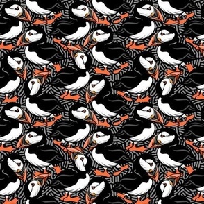 Puffins on Parade - Black - Small