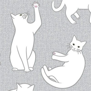 My Cat Pomme - White directional 24-inch repeat