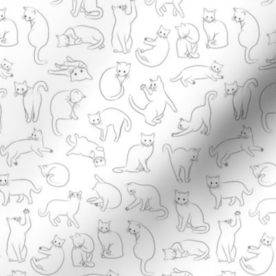 My Cat Pomme - Outlines directional 6-inch repeat
