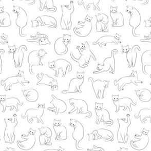 My Cat Pomme - Outlines directional 6-inch repeat