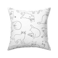 My Cat Pomme - Outlines directional 24-inch repeat