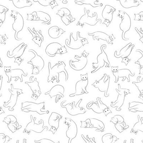 My Cat Pomme - Outlines scattered 6-inch repeat