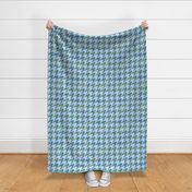 SMALL • Alpine Houndstooth 80s Revival 2. Kaki and blue #spoonflowercollection