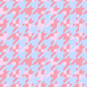 SMALL • Houndstooth 80s Revival 3. Blue and Pink #spoonflowercollection