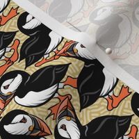 Puffins on Parade - Gold - Small