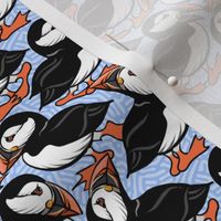 Puffins on Parade - Soft Blue - Small