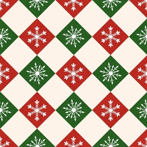 Christmas Red and Green Snow Diamond - Classic Christmas 