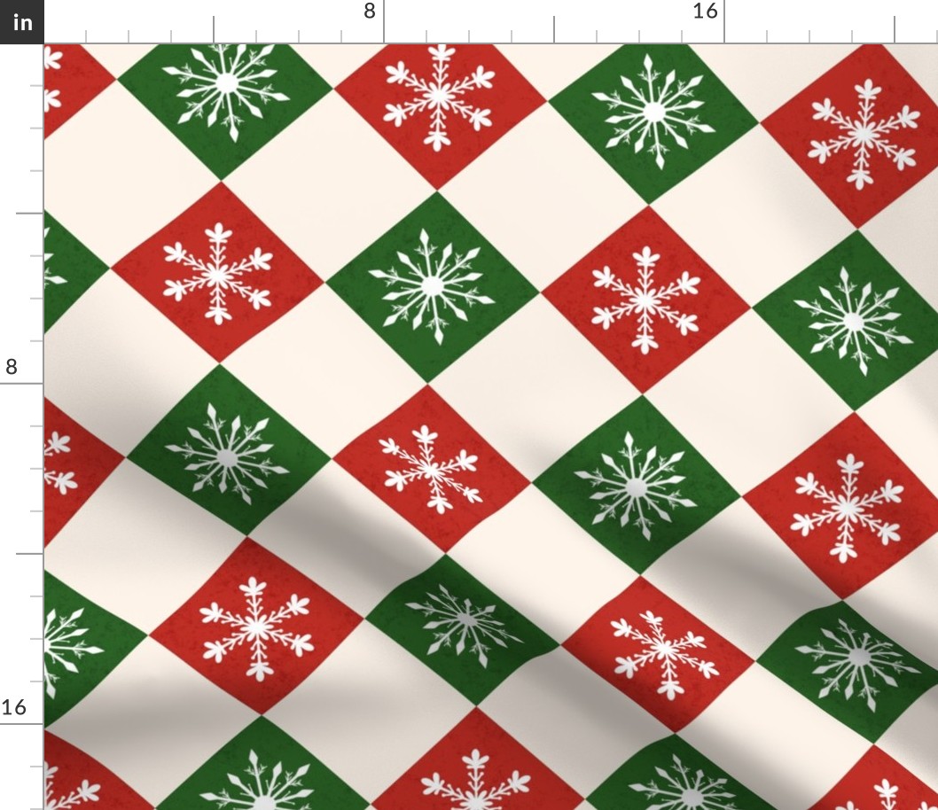 Christmas Red and Green Snow Diamond - Classic Christmas 