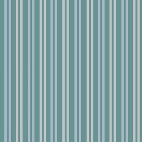 Coastal Stripe Double - Blue-green and Teal