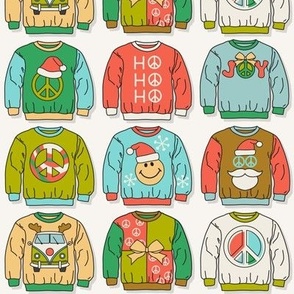 small ugly hippie christmas sweaters