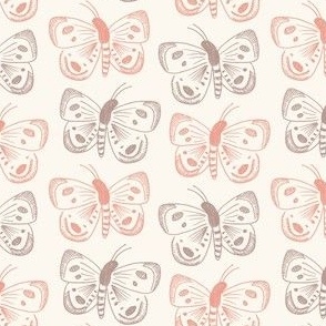 Delicate Butterfly Stripe//Pink,Purple,Cream//Medium