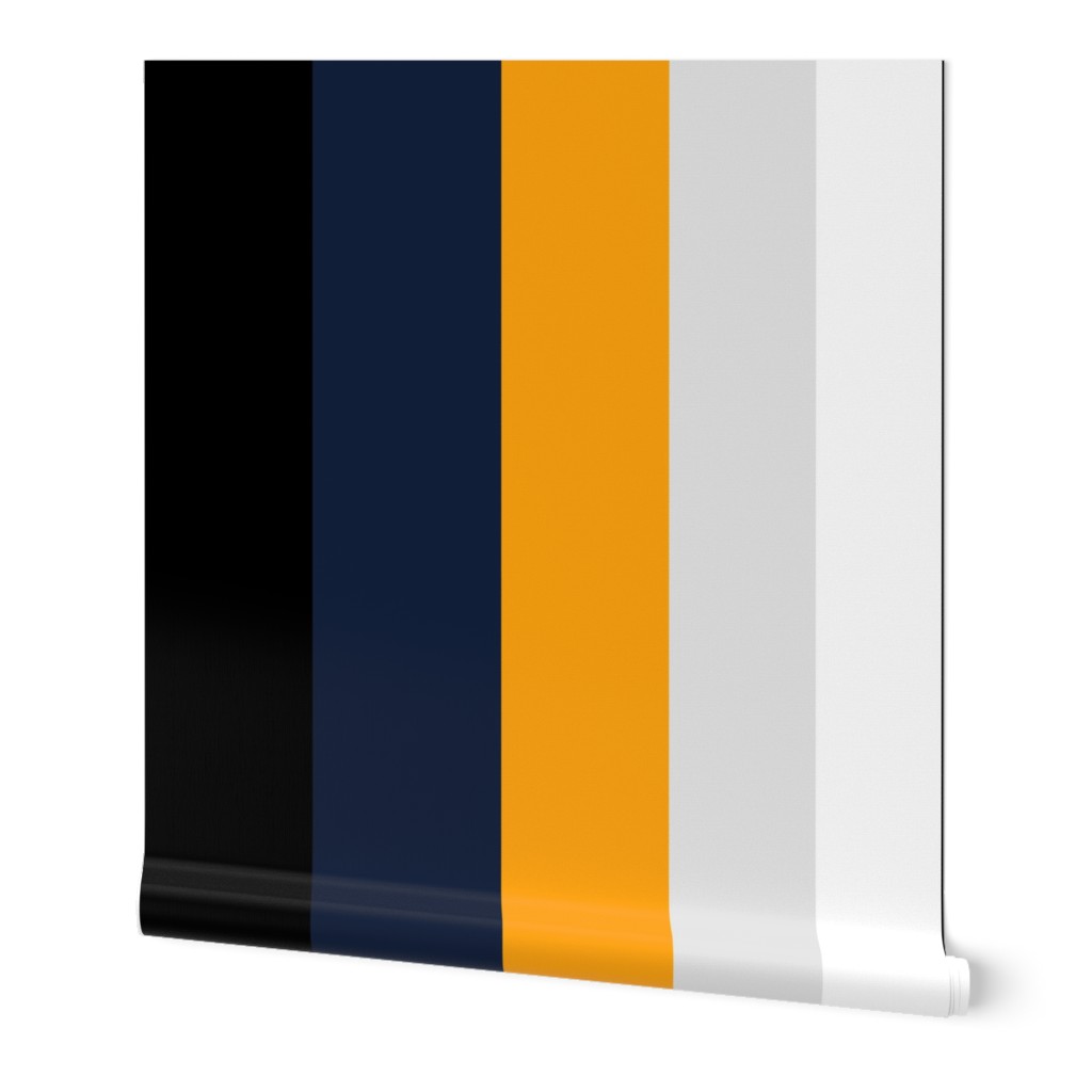 blue, gray, white and yellow stripes