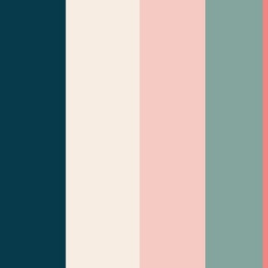 teal_ white_ pink_ and green stripes