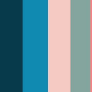 teal_ blue_ pink_ and green stripes