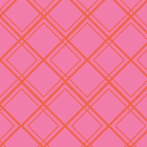 Preppy diamond orange on pink