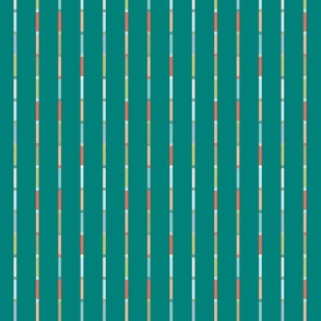 Small Scale Variegated Vertical Stripe on Sea Green