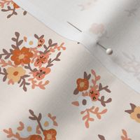small retro fall floral vintage 70s autumn flowers