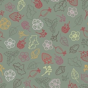 Forest Fruits Collection - Hero  Pattern 2 - Green