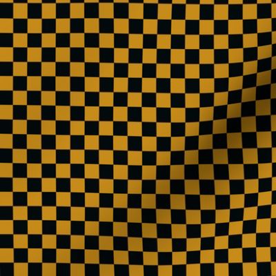 mini micro // Halloween Checkers - jet black and saffron yellow // 1”