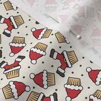 (small scale) Santa Cupcakes - Christmas Holiday - cream - LAD23