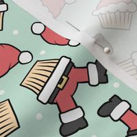 Santa Cupcakes - Christmas Holiday - mint - LAD23