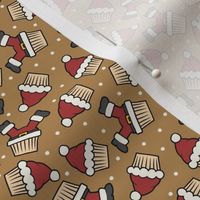 (small scale) Santa Cupcakes - Christmas Holiday - gold - LAD23