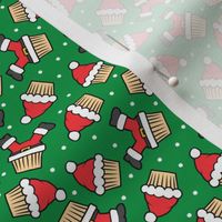 (small scale) Santa Cupcakes - Christmas Holiday - green - LAD23