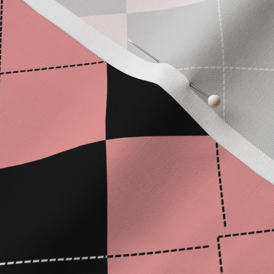 Pink and Black Argyle Pattern