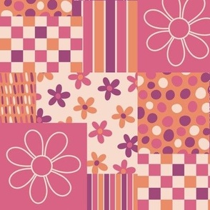 Bright Patchwork - Pink, Purple, Orange