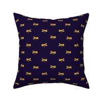 gold dragonfly on navy grape 