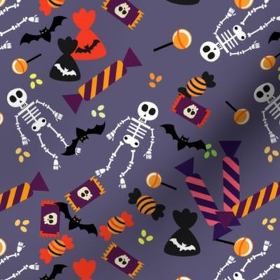 Halloween Skeleton, Halloween Candy, Halloween Bats, Halloween Kids Fabric