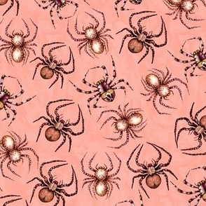 Tarantula Spider Pattern Fabric, Halloween Spider Fabric