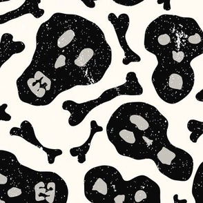 Halloween Skulls and Bones, Halloween Fabric, Voodoo Halloween Fabric