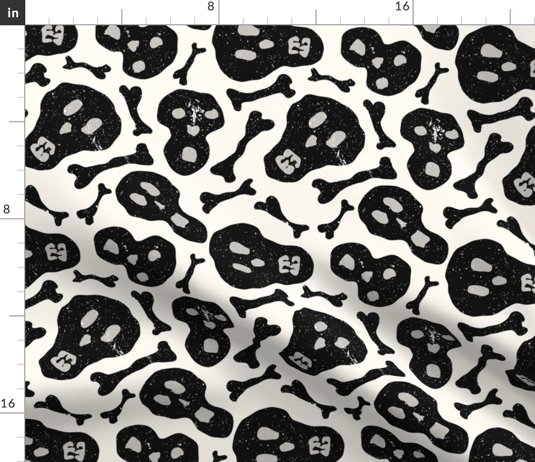 Halloween Skulls and Bones, Halloween Fabric, Voodoo Halloween Fabric