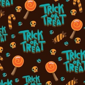 Halloween Trick or Treat Fabric, Kids Halloween Fabric Pattern