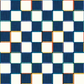 Playful Checkerboard - Swallow Blue