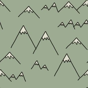 Mountains Moss Green (7x7)