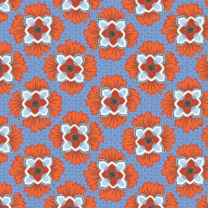 F23 180 1 1 M - Abstract Poppy blue