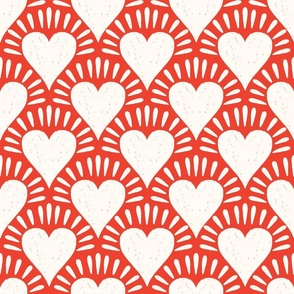 Valentine Love heart burst in lipstick red 6x6
