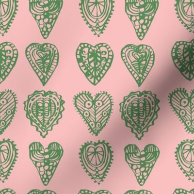 GREEN HEARTS PINK