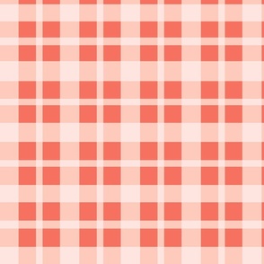 Modern Check Plain Pathways in Red and Pink Love Punch 19x16.5