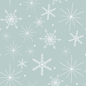 Winter Woodland Snowflake Pale Blue (18x18)