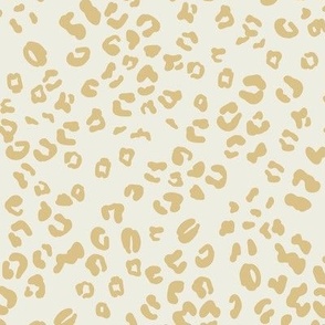 Leopard Print Scattered in Pale Yellow on Cream