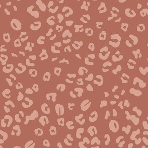 Leopard Print Scattered in Terracotta Red