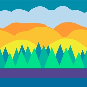 Almost rainbow landscape Stripe Large Scale
