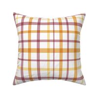 retro quaint plaid check - golden marigold yellow and mauve lilac