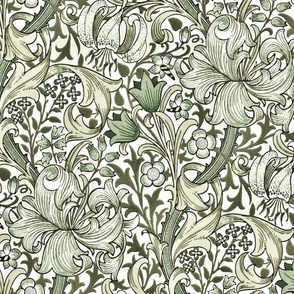 GOLDEN LILY IN FIELD MOSS - WILLIAM MORRIS - LARGE