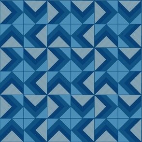 blue and white geometric